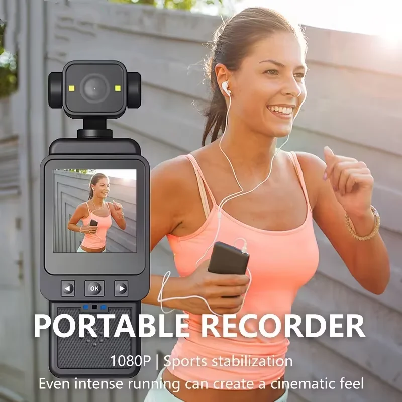 لكاميرا Xiaomi الرياضية المحمولة مع عدسة دوارة 180 درجة 4K HD مسجل فيديو واي فاي لاسلكي كاميرا ضوء ملء مدمجة