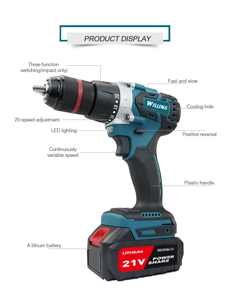 makita Electric tools Impact Wrench Brushless Cordless Electric Wrench 1/2 inch combo kits Compatible powerful drill Battery