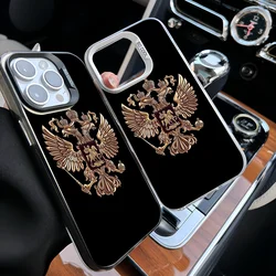 Epc Russia Russian Flags Poccnr Emblem Phone Case IMD Phone Case For IPhone 16 15 14 13 12 11 Pro Max Plus Color Silver Cover