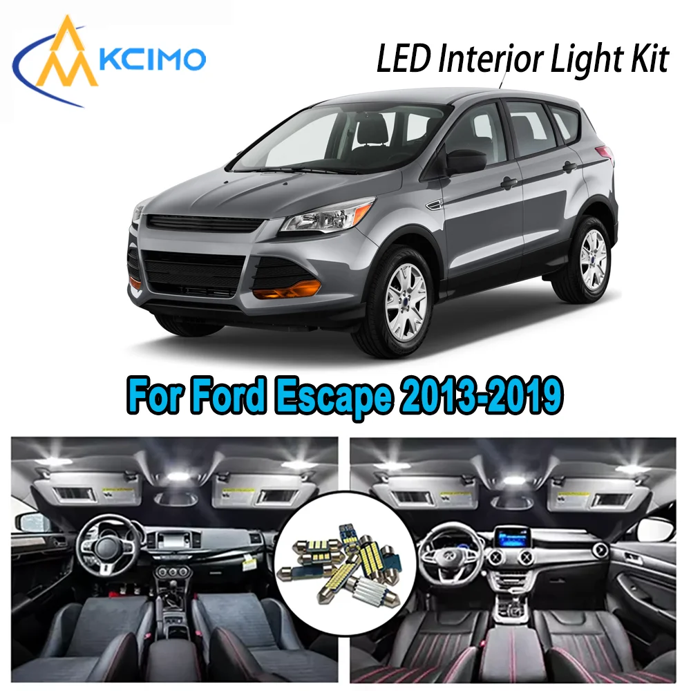 

High-Quality LED Interior Kit for Ford Escape 2013-2019 2015 2016 2017 2018 Premium Error-Free Dome Map Trunk Automotive Lamps