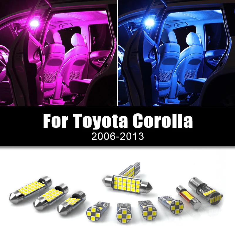 

For Toyota Corolla 2006-2009 2010 2011 2012 2013 6pcs Auto LED Bulb Car Interior Reading Lamp Dome Light Trunk Light Accessories