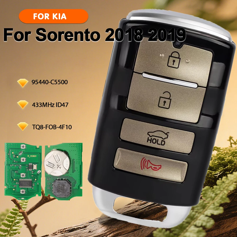 

KEYECU for Sorento 2018 2019 95440-C5500, TQ8-FOB-4F10 433MHz ID47 Chip Auto Smart Remote Control Key Fob 4 Buttons