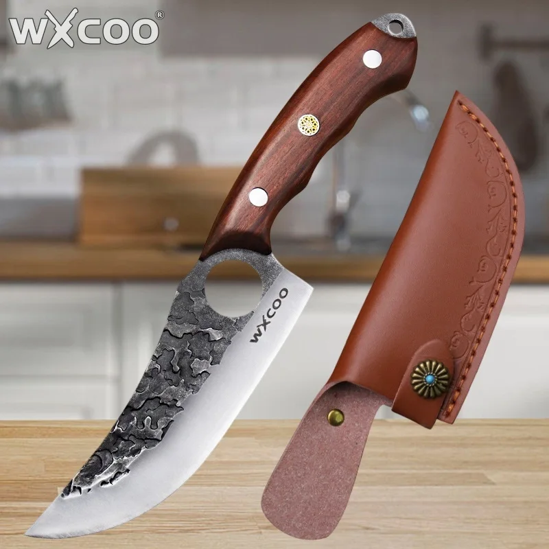 

WXCOO Professional Japanese Kitchen Chef's Knife Stainless Steel Boning Knife Butchery Beef Cutter Meat Chopper Vegetable Slicer