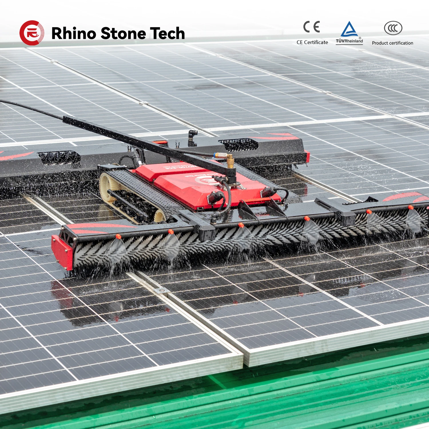 Advanced Solar Panel Cleaning Machine Lithium-Battery-Powered PV Solar Panel Remote Control Cleaning Robot for Solar Farm view 3