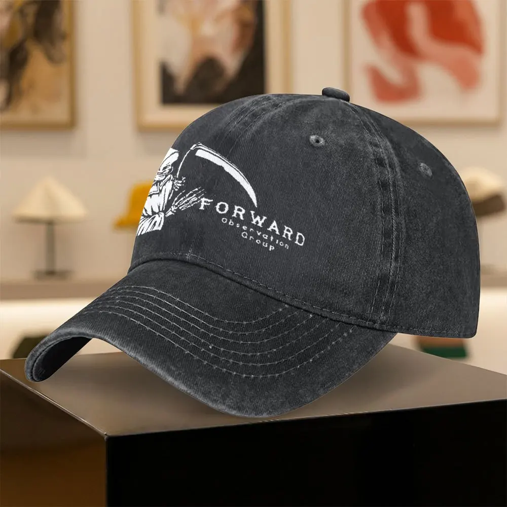 Classic Trendy Grim Reaper Scythe Print Forward Observation Group Style Baseball Cap, Best Accessory for Men And Women, Fashiona