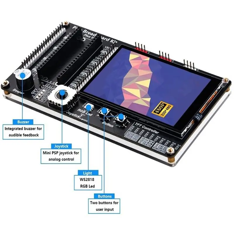For Raspberry Pi Pico/Pico W Kit- Includes 3.5 Inch Touch Screen, Breadboard, DIY Project Breakout Board, Starter Set(1PC)
