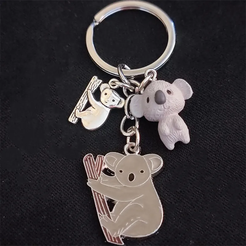 Unique Keychain Cute Koala Animal Keyring Pendant Women Man Jewelry Accessories Gift