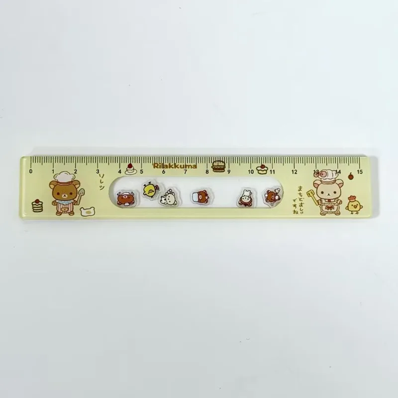 Cute Rilakkuma Chef Image Straight Edge Anime Surrounding Students Measuring Drawing High Beauty Stationery Hand Tools Gifts
