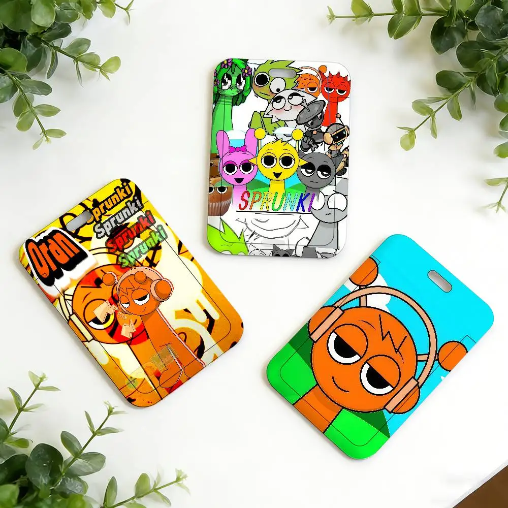 Cartoon S-Sprunki I-Incredibox Card Holders Lanyards Door Card Case Hanging Rope Holder Neck Strap Business Card Gift