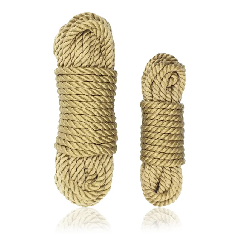 SMSex Toys Herramientas de entrenamiento para hombres y mujeres Bondage y disciplina10Beige Cuerda de cáñamo de imitación Coqueteo Macram Tortuga Cuerda vinculante