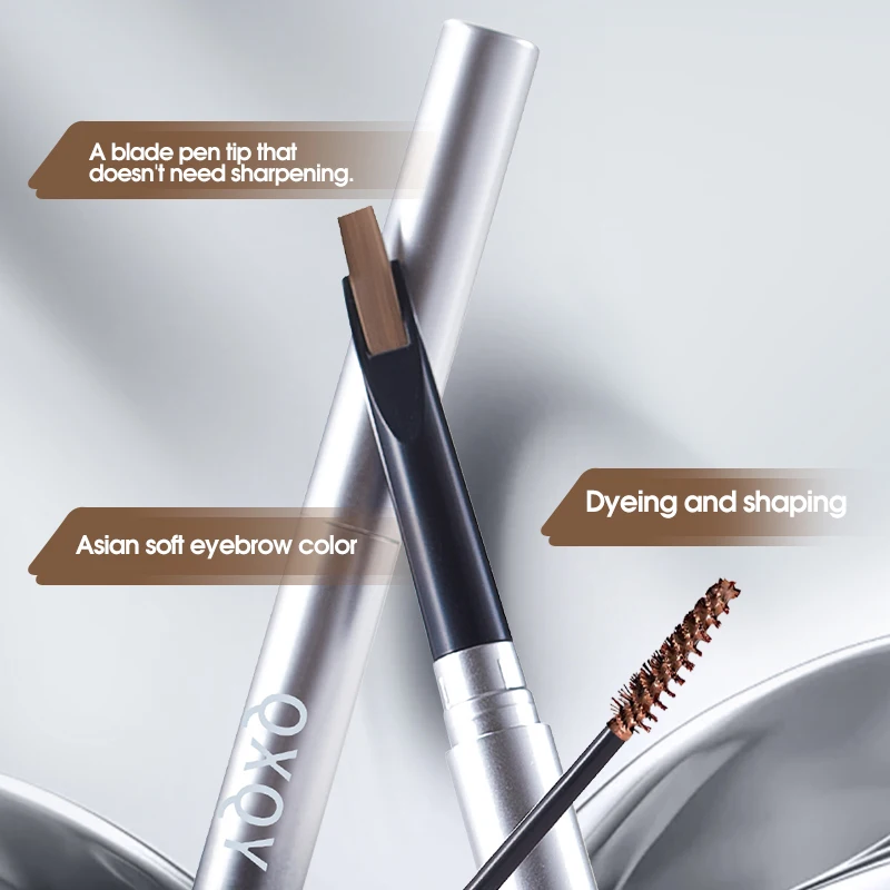 QXQY Penna per sopracciglia a doppia testa + Crema per tintura per sopracciglia per lo sviluppo del colore di lunga durata e Penna per sopracciglia per trucco facile da rimuovere