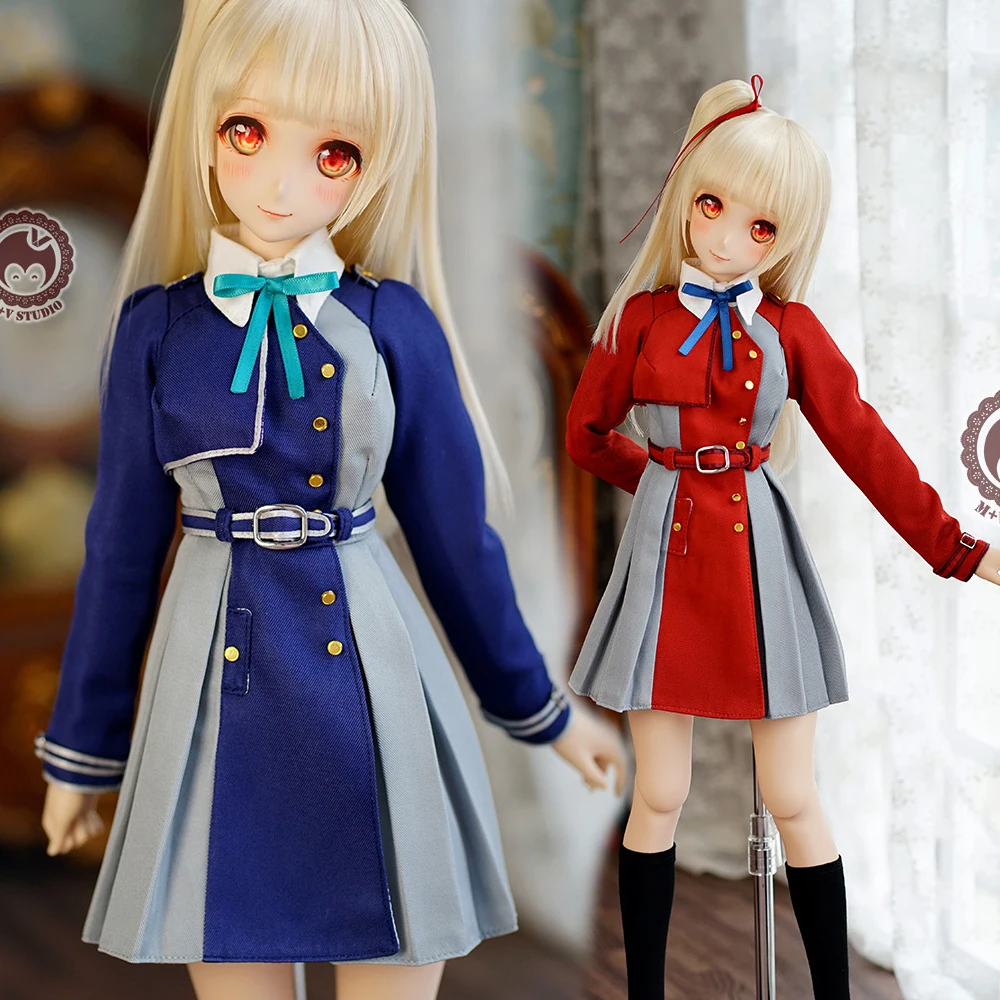 BJD Doll clothes 1/3 DDDY Lycoris Red/Blue Uniform coat Nishikigi Chisato/Inoue Takina Anime Cos Dress Doll accessories