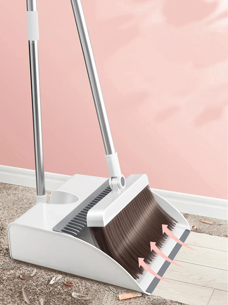 3 in 1 Broom Dustpan Floor Brush Set Indoor Non-stick Hair Broom Combination Broom Dustpan Floor Brush Bathroom Cleaning Supply