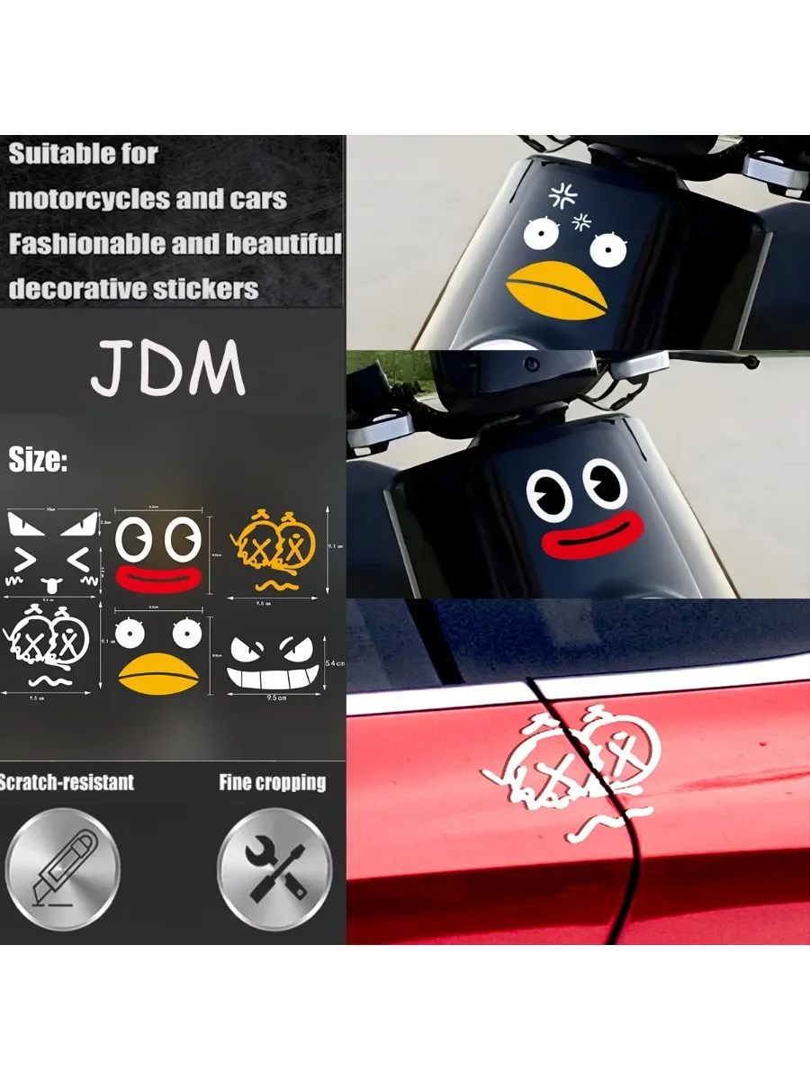 AliExpress NONE JDM countenance Decals Reflective Motorcycle accessories Side Strip Bike Helmet Car door Body Window Skateboard Laptop Stickers