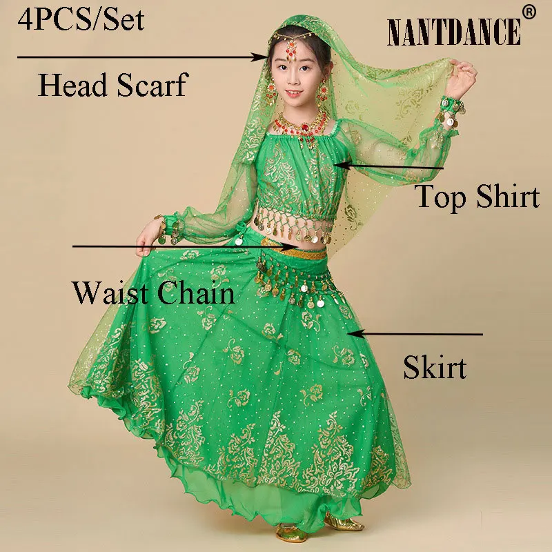 Girl Belly Dancing Bollywood Set Children\'s Dance Suit Kid Indian Dancing Clothing Performance Children Dance Costumes