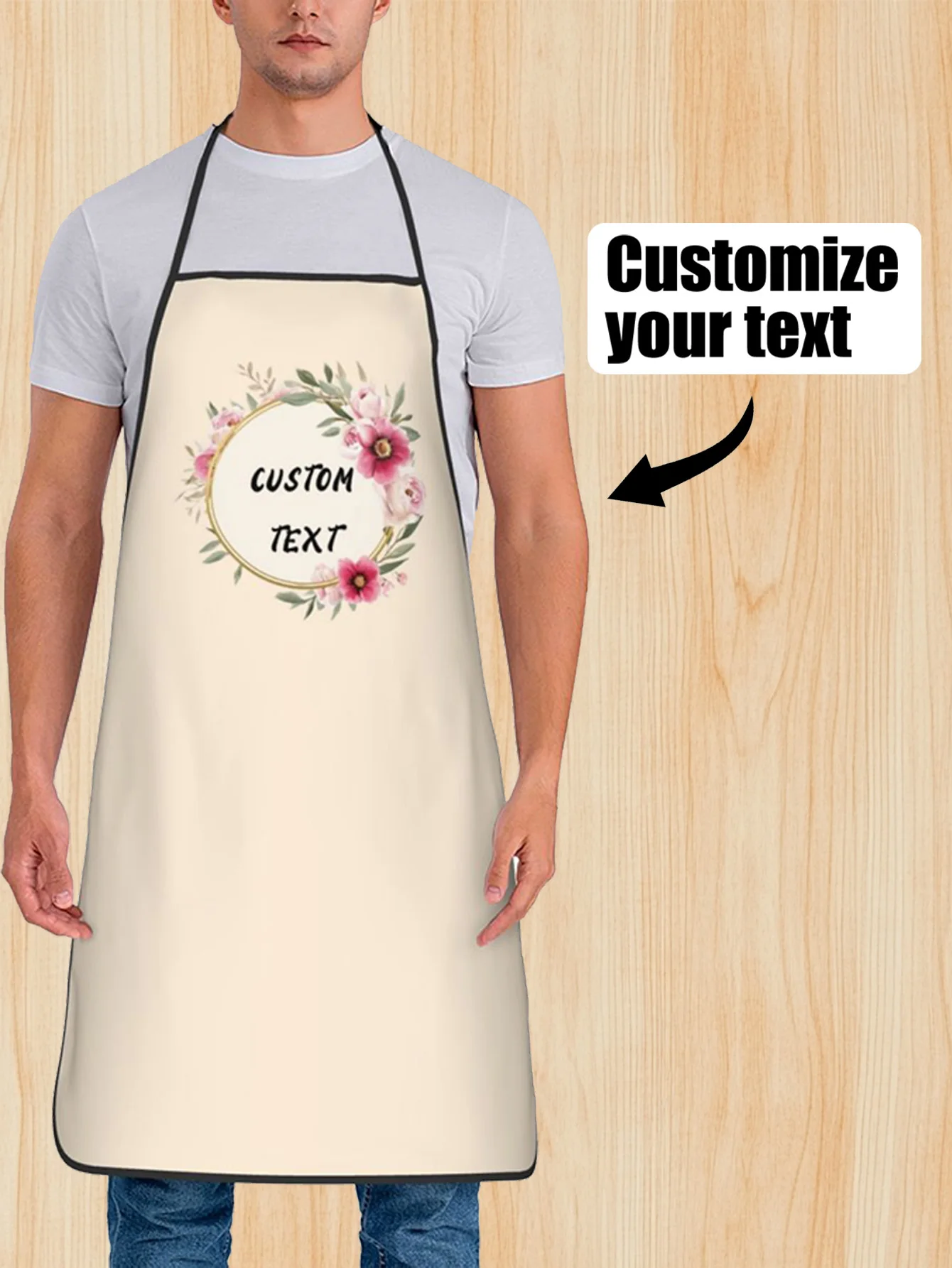 مخصص طباعة النص الرجال المطبخ المئزر التوقيع مآزر المطبخ المنزل الخبز الملابس #3