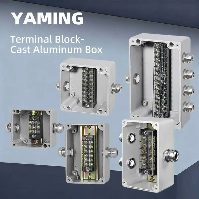 15A 25A Terminal Block Cast Aluminum Alloy Waterproof Junction Box Outdoor Waterproof Power Distribution Monitoring Accessory
