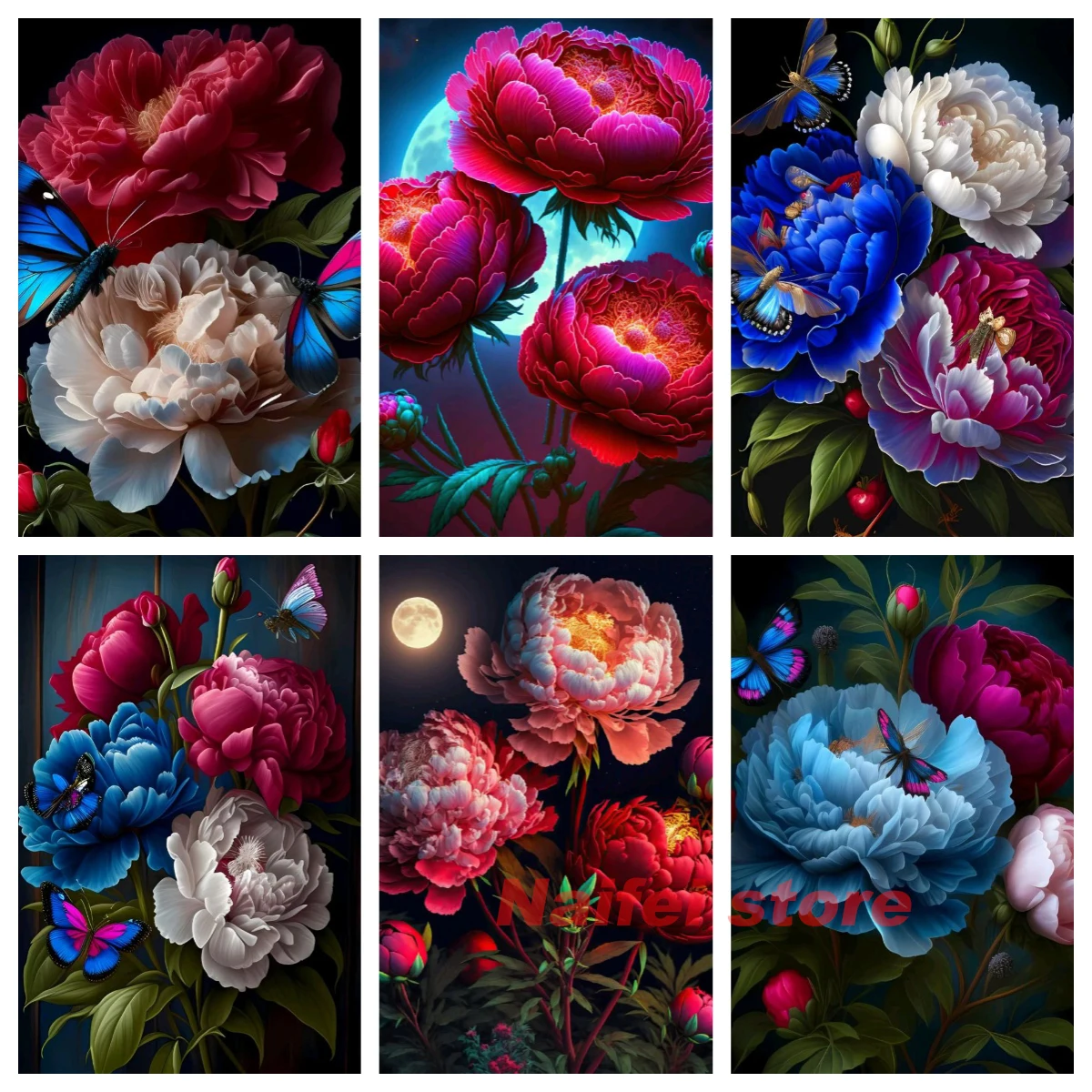 DIY Diamond Painting Fantasy Peony butterfly Diamond Embroidery Flower Mosaic Cross Stitch Colorrful flora Home Decoration Gift