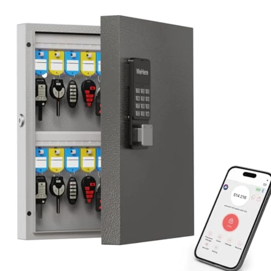 

Настенный смарт-шкаф для ключей на 32 ячейки с одноразовым паролем, управлением через приложение, Bluetooth и Wi-Fi, удаленная разблокировка ключей для привратников и риелторов