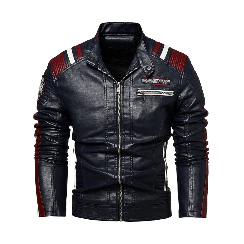 Leather Coat Men Europe and America Autumn and Winter Men's Coat Men's Jacket Men's Coat PU Multi Size Fashion Trend