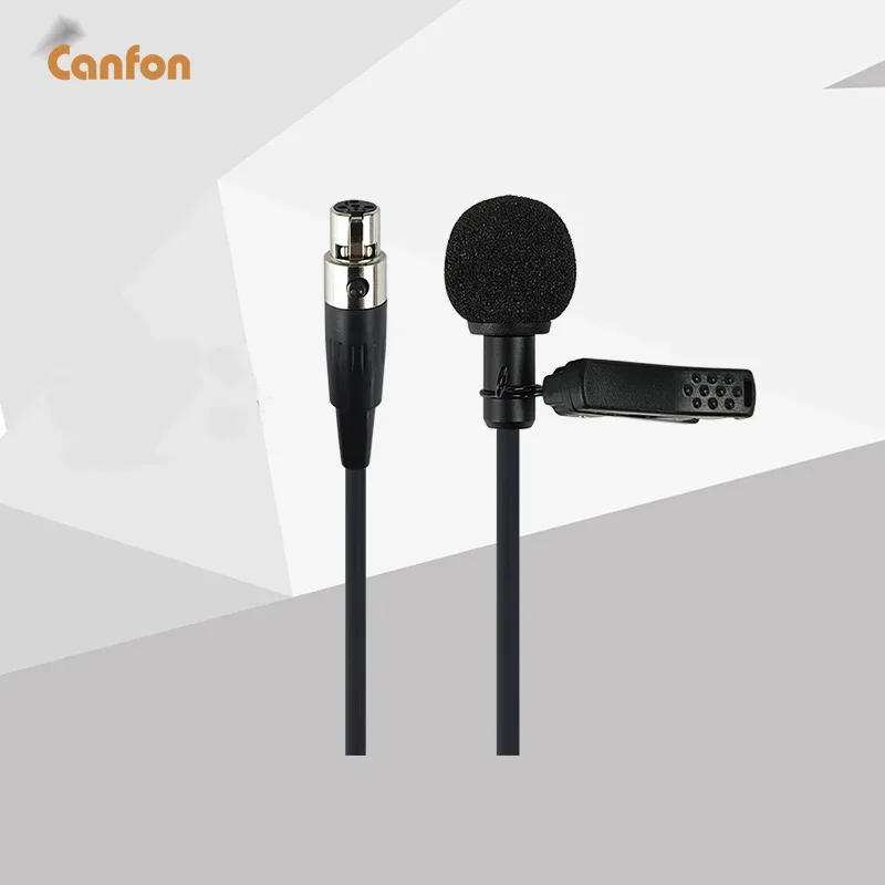ميكروفون مكثف Canfon متعدد الاتجاهات ، مشبك طية صدر ، متوافق مع جهاز إرسال لاسلكي Shure ، مكثف