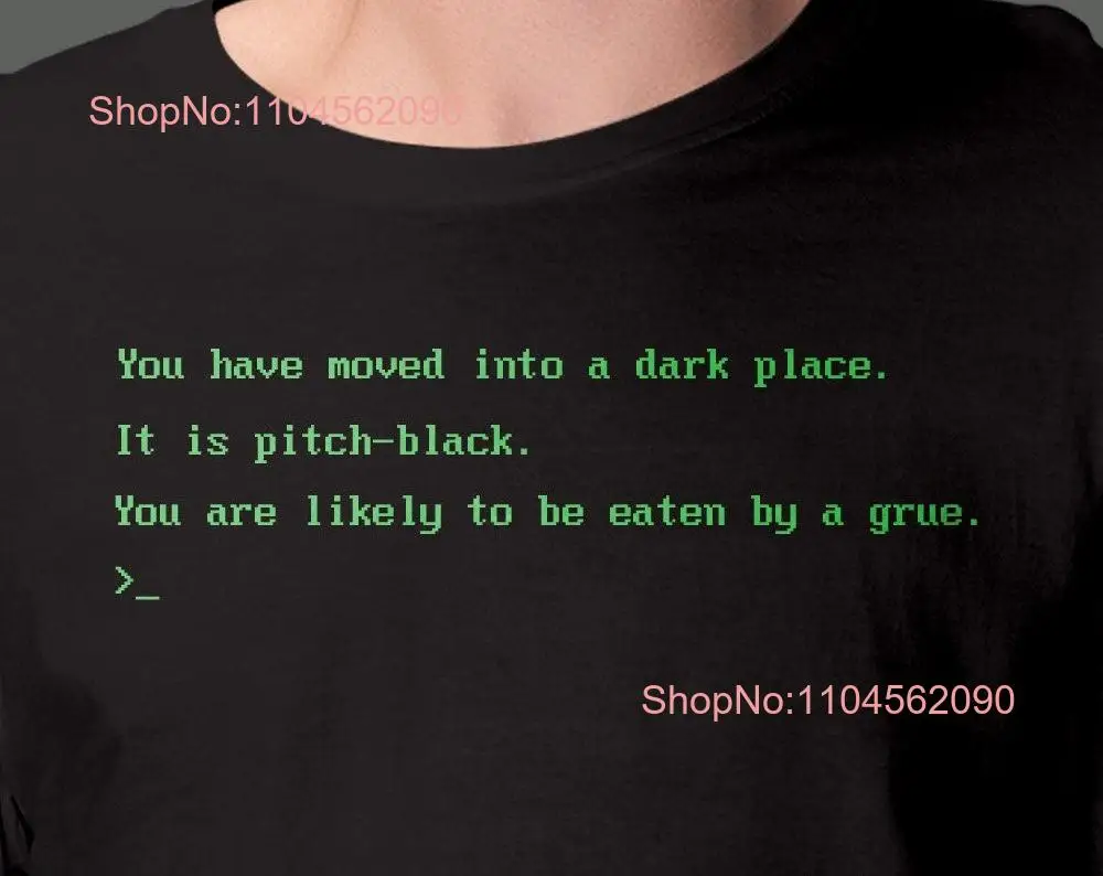 تي شيرت لعبة الفيديو Zork تحذير أن يمكنك تناول الطعام من قبل A Grue Classic Parody Epic بأكمام طويلة أو قصيرة