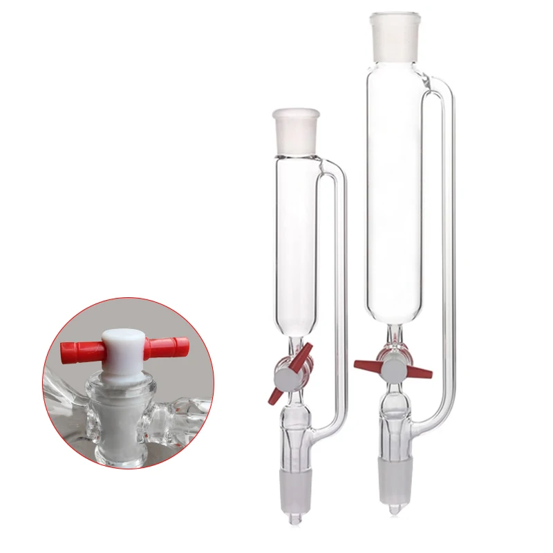 10mL-1000mL Glass Standard Mouth Constant Pressure Funnel Cylindrical Drip Separating Funnel with PTFE Stopper