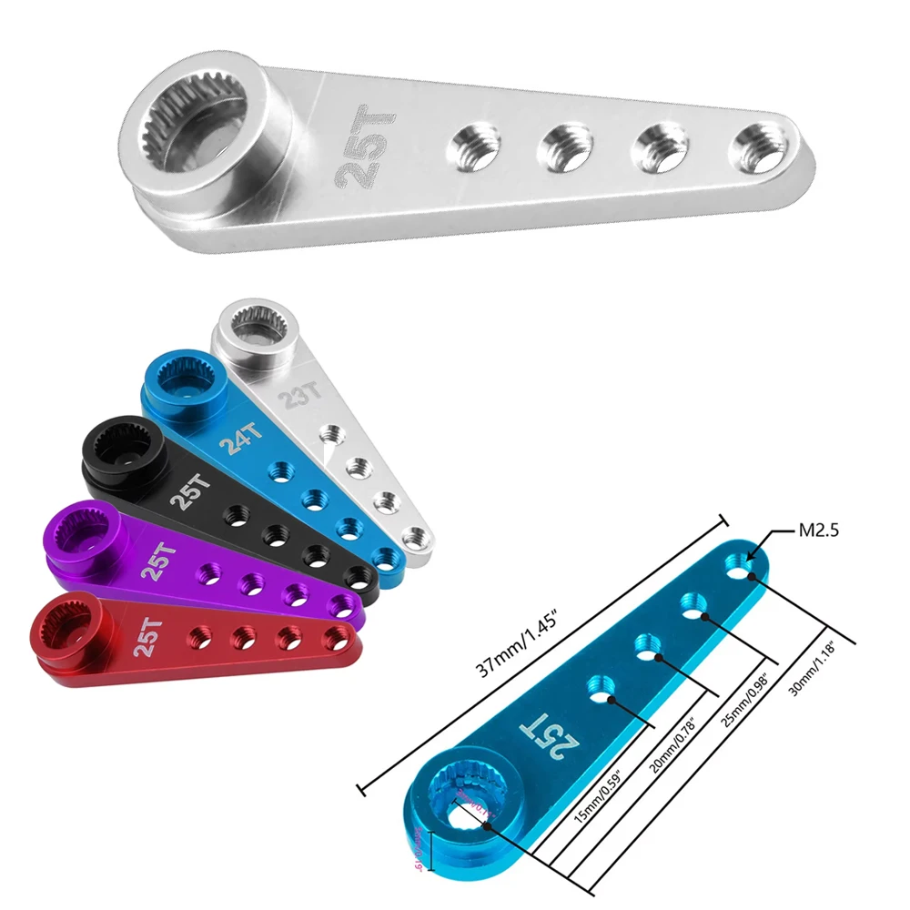 25T 24T 23T Metal Steering Servo Arm Extension Horn 37mm for 1/10 RC Car Boat Futaba HSP Wltoys SCX01 Crawler Parts