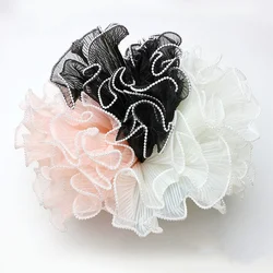 28cm*4Yard Flower WrapPaper Wave Yarn Flower Shop Bouquet Packaging Pearl Lace Net Flower Shop Bouquet Gift Packaging DIY Crafts