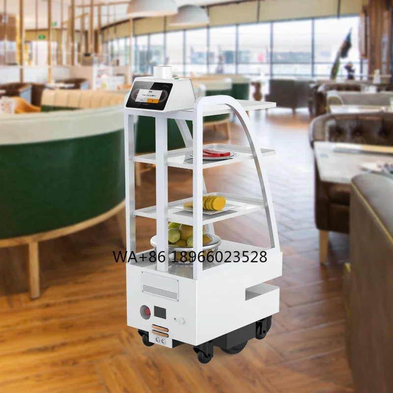 High Capacity Multi Layer Food Distribution Machine Contactless Delivery Food Robot Dessert Delivery Robot For Cafe