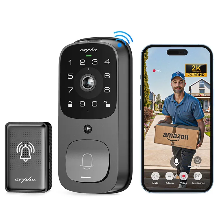 Arpha AL501 Security Deadbolt Smart Lock 3 In One  Doorbell Camera Two-way Talk With Tuya App