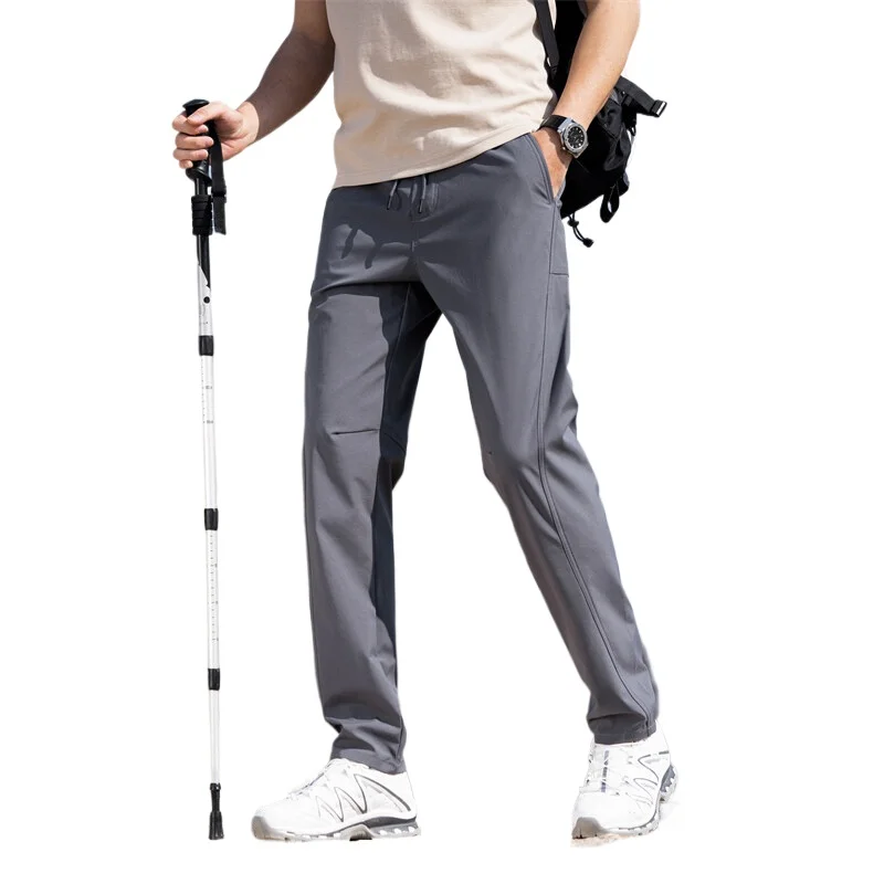 

Trendy Men's Outdoor Casual Pants Spring Summer Solid Color Straight Leg Sports Trousers Suitable for Camping Sports Commuting