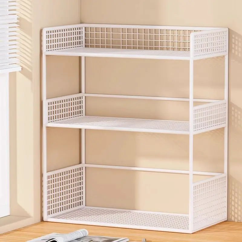 AOLIVIYA Desk Bookshelf Cabinet Library Shelves Bookcase Storage Rack Office Display Organizer Bay Window Stand