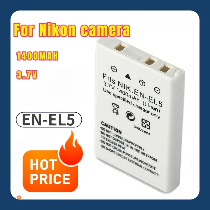 

1400mAh Battery EN-EL5 ENEL5 Battery for Nikon Coolpix 3700 4200 5200 5900 7900 P3 P4 5000 P5000 S10 P510 Battery