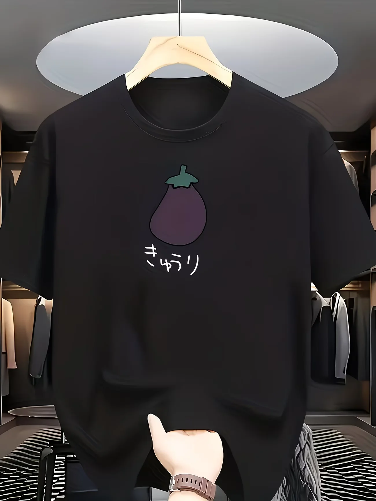 Funny Japanese Eggplant Graphic T Shirt Women Summer Short Sleeve Kawaii Kyuuri Cucumber Harajuku Casual Fashion Tshirt