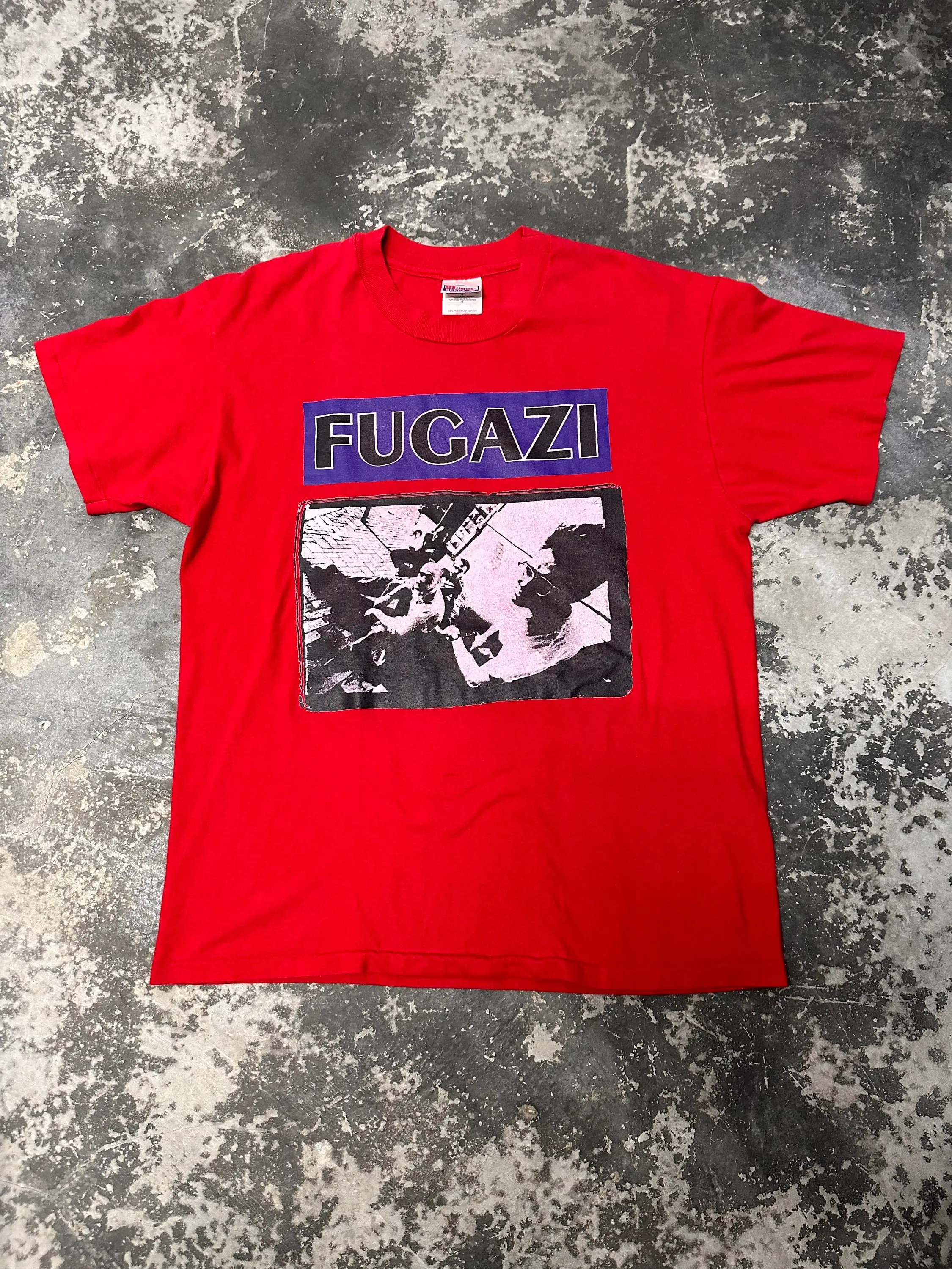 Vintage 90S Fugazi Hardcore Punk Band T Shirt Album Red Color Size L