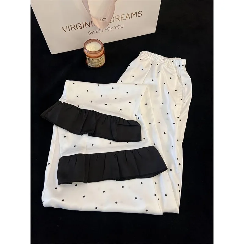 Miffy Bunny ensemble de vêtements de nuit coupe ample dessin animé à manches longues pantalon pour les femmes à la mode à pois Chic maison et extérieur vêtements de détente k-trend