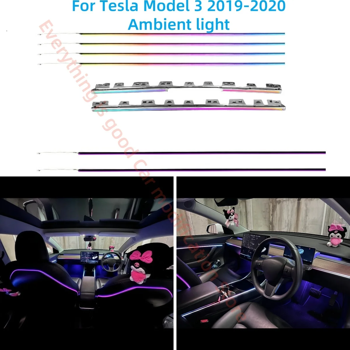

RHD LHD для Tesla Model 3 2019-2020, атмосферная лампа, обновление внутреннего освещения автомобиля, автомобильные аксессуары, окружающий свет, светильник на спинку