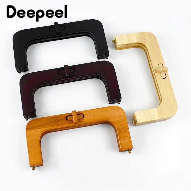 

1Pc 20*9cm Fashion Solid Wooden Bags Handle Wood Turn Twist Lock Purse Frames DIY Hangbags Wallet Sewing Bracket Accessories