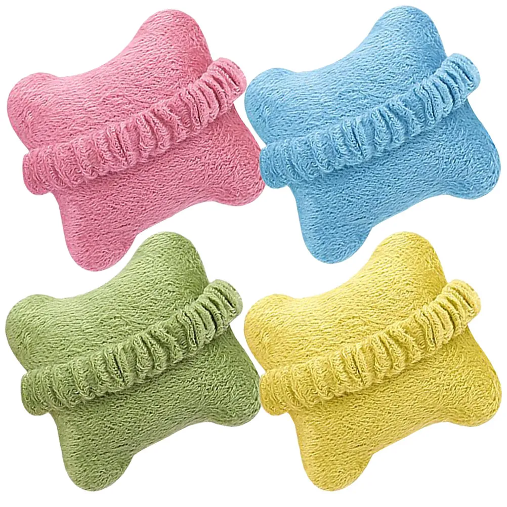4Pcs Mouse Wrist Rest Support Pillow Flannel Outer Silk Cotton Filling Comfortable Wrist Relief Non Slip Bottom for Desktop