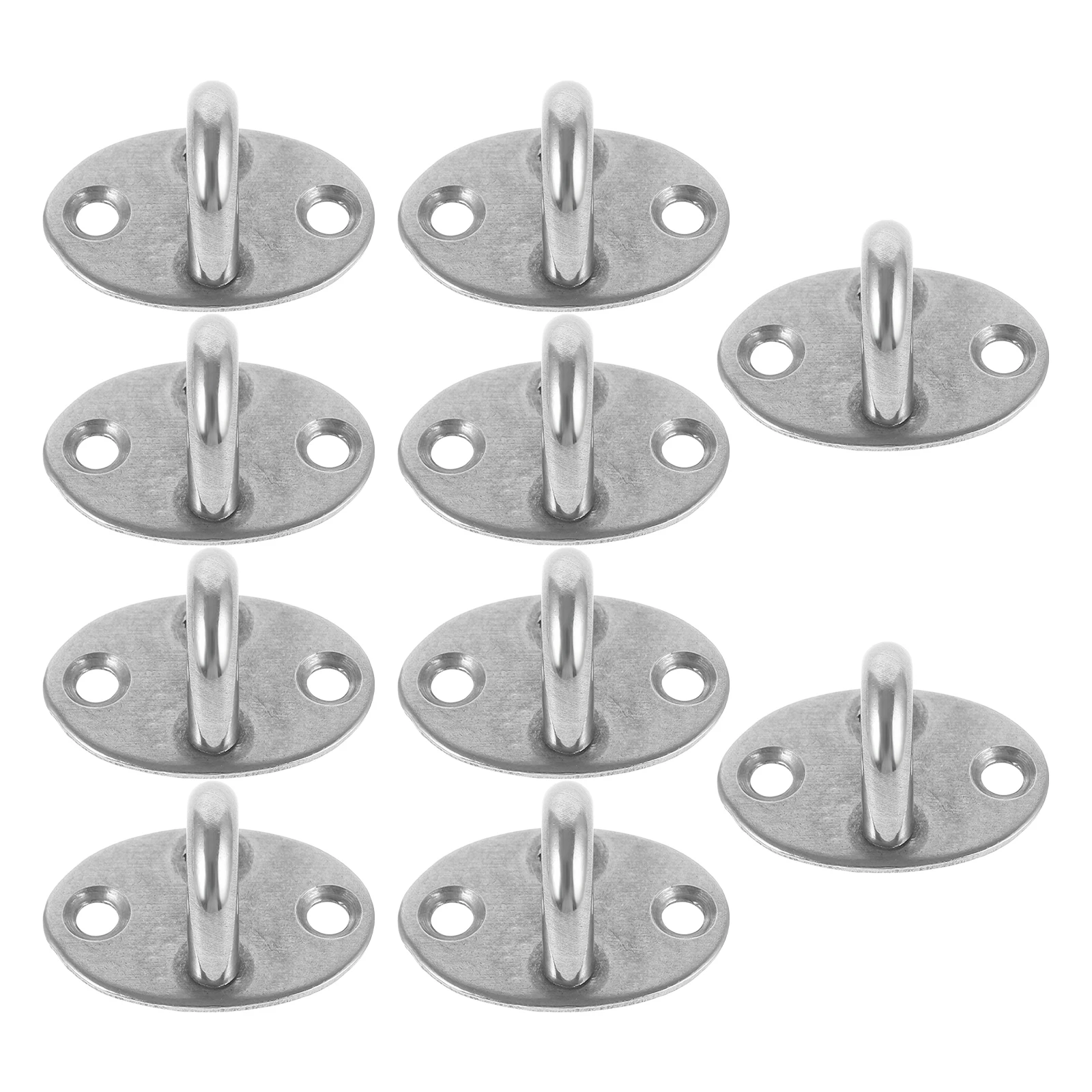 

10pcs Stainless Steel Window Heavy Duty Pad Eye Plate U Hooks for Hanging Swing Ceiling Mount Concrete Wall Hooks Suitable Any