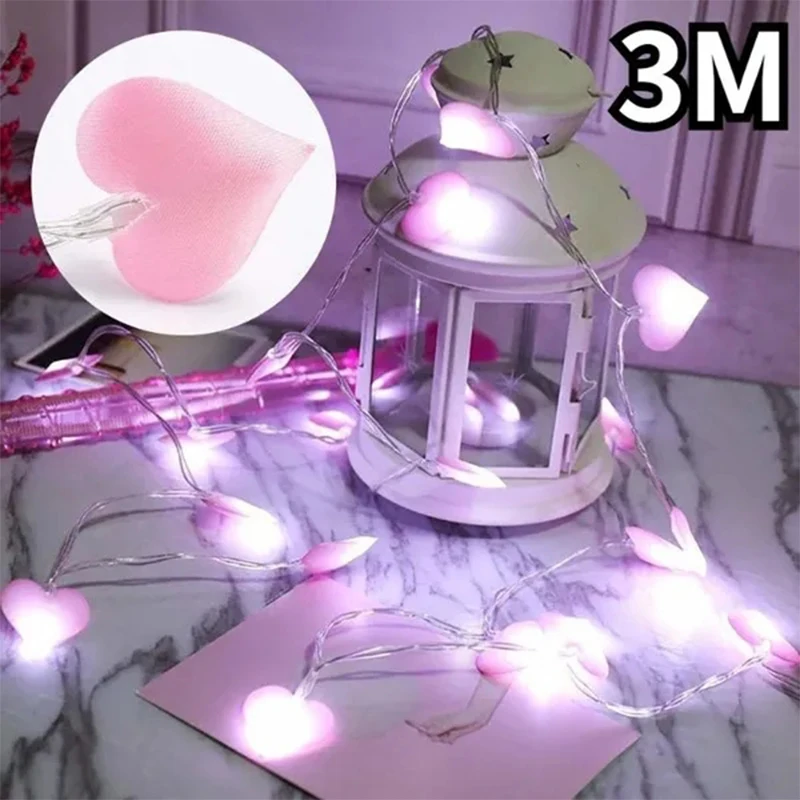 

3M LED Heart Shape String Lights Home Decoration String Lamps Valentine's Day Fairy Lights Indoor Party Garden Valentines Decor