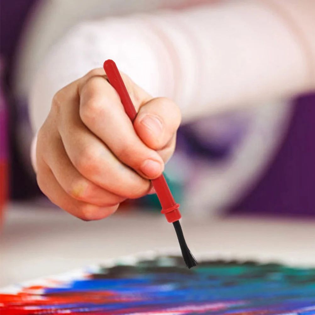 50 шт. набор кистей для малышей, маленькие безопасные детские кисти с красной ручкой, подходит для акварельной живописи, бумага для рисования