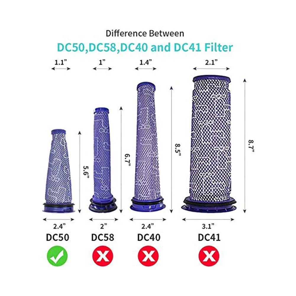 Acessórios de reposição peças filtro hepa compatível para dyson dc50 aspirador acessórios filtro vácuo