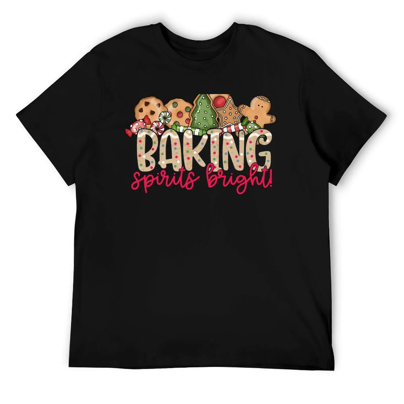 تي شيرت Baking Spirits Bright Christmas Cookies تي شيرت رجالي تي شيرت قطني للرجال تي شيرت جرافيك