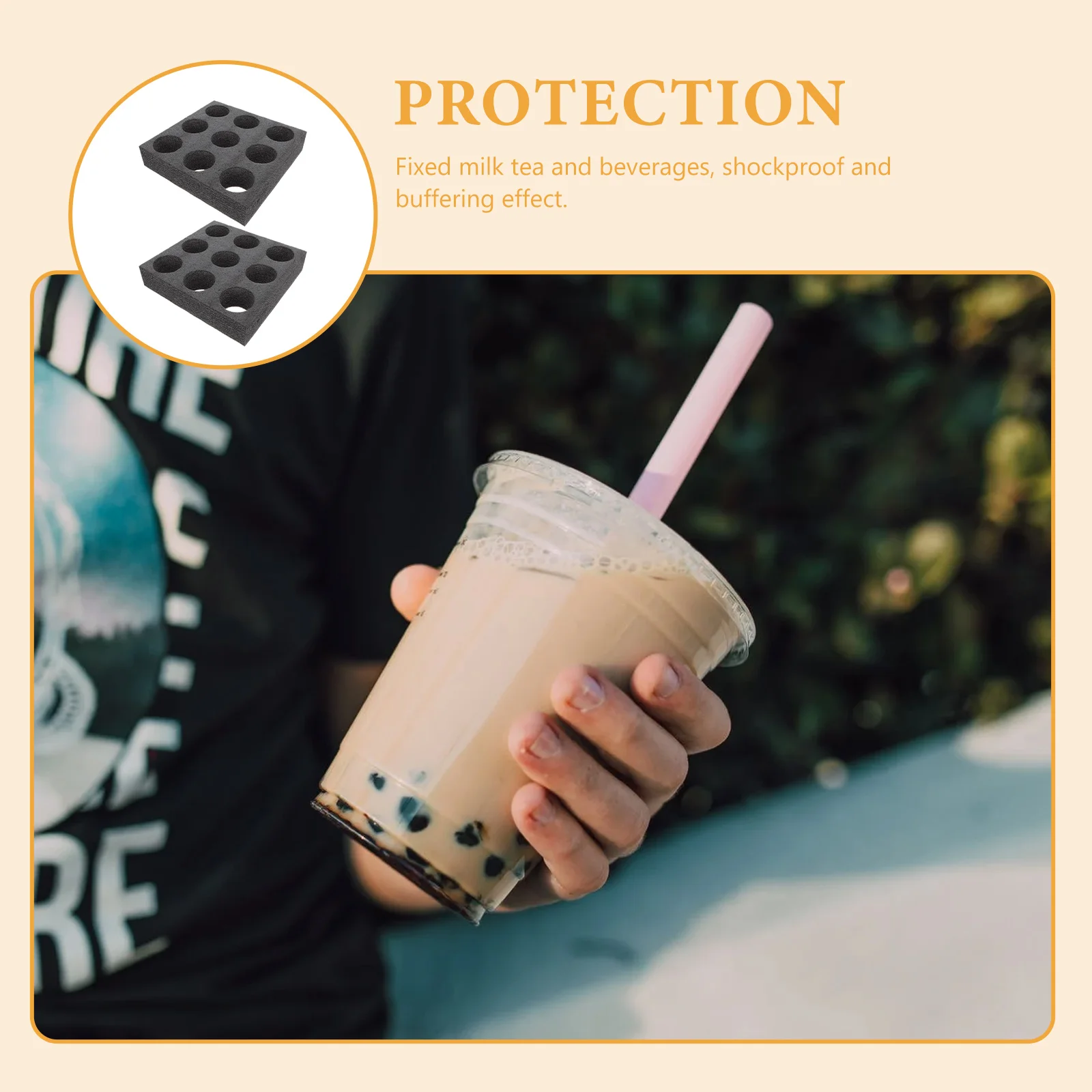 

2 шт. подстаканник лоток для напитков на вынос утолщенная губка портативный легкий напиток стекло чай с молоком кухонные принадлежности для бара