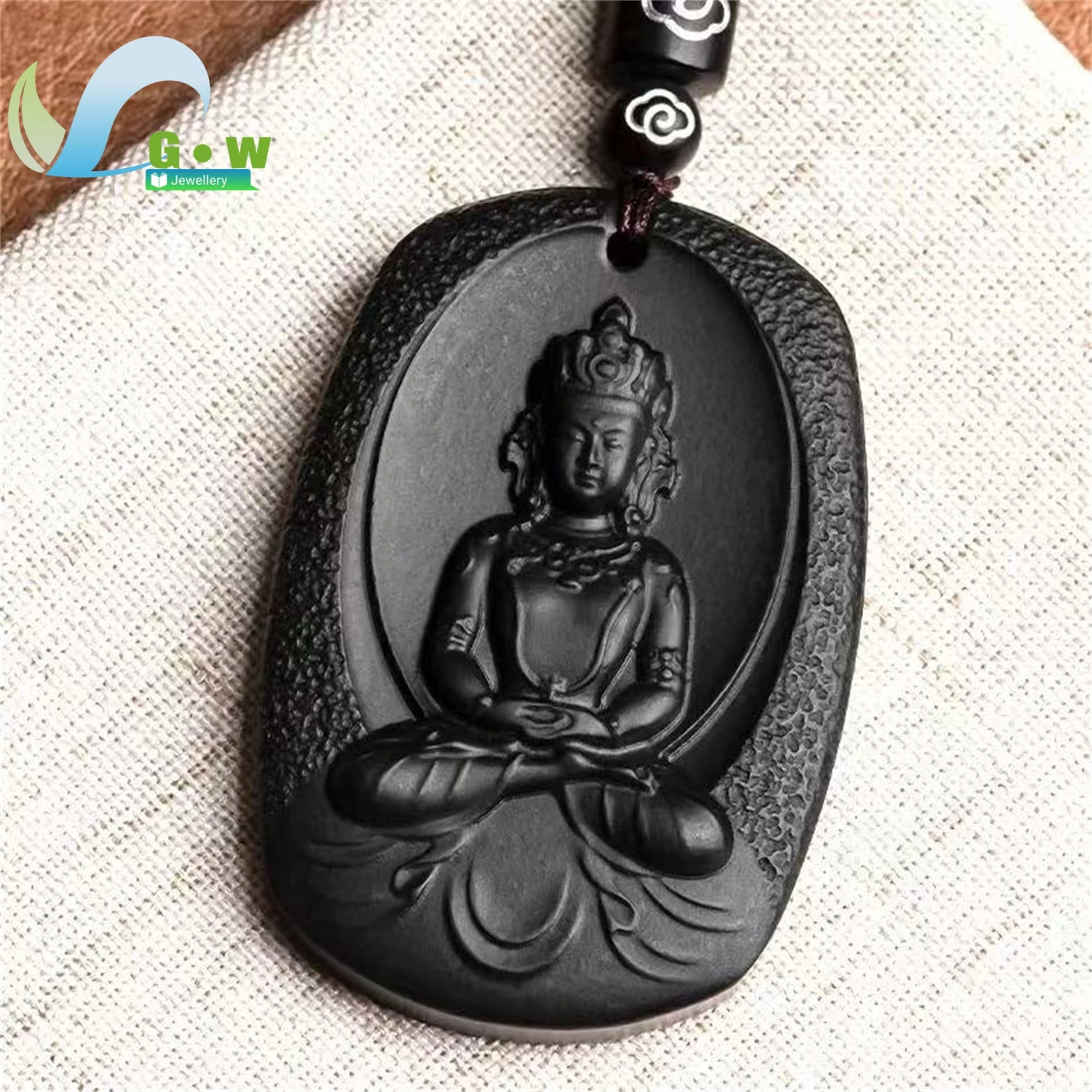 Natural Old Stock Black Hetian Jade Tara Pendant Carved Hanging Ornament Unisex Exquisite Retro Ethnic Style Jewelry Gift