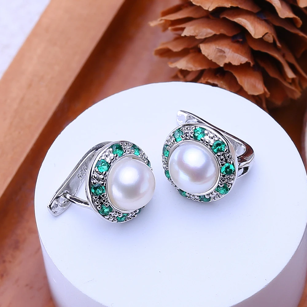 FENASY Natural Freshwater Pearl Earrings For Women Fashion Jewelry Classic 925 Sterling Silver Stud Earrings Idea Gifts