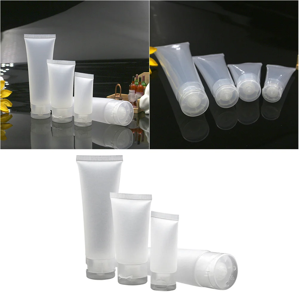 4 stücke Reise Tubes Weiche Leere Lotion Flasche Für Creme Gel Make-Up Lip Balm Pulver Gewürz Luftdichte Behälter