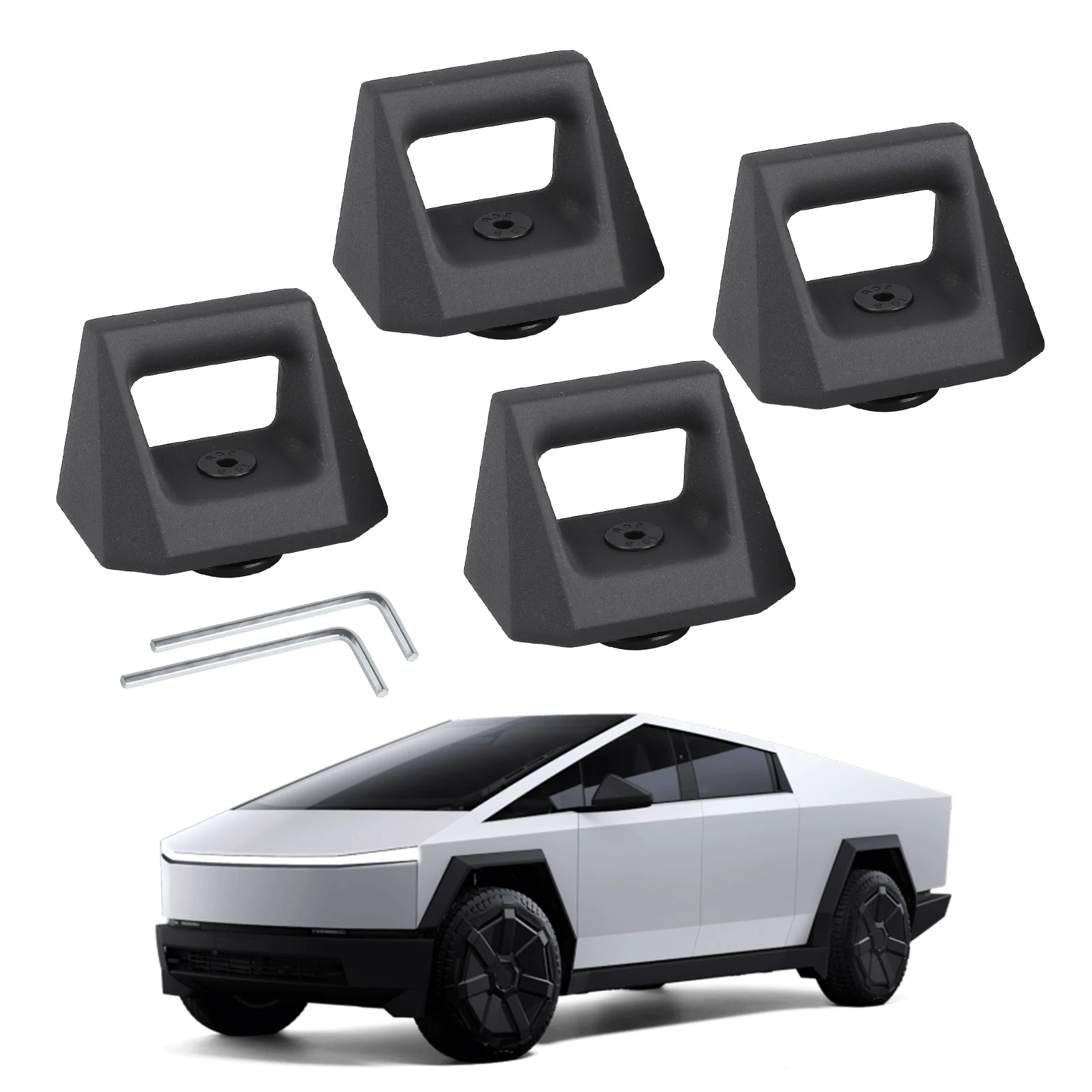 

4 PCS Rear Trunk Bed Rail Track Hooks Tie Down Fastener For Tesla Cybertruck 2023 2024 2025 Heavy Duty Steel-L Track Accessories